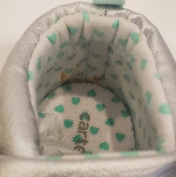 Silver leather first walking shoes - Picture 6 of 8